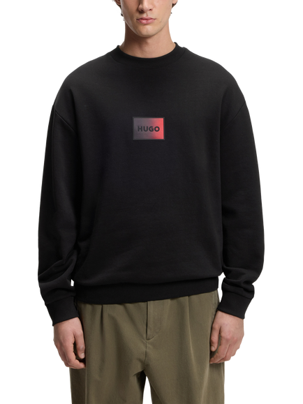 BOSS Cotton Gradient Logo Jumper, Black, Black