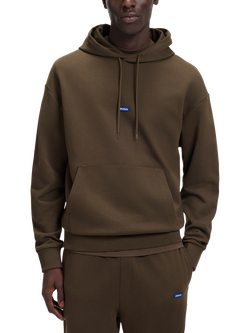 HUGO BOSS HUGO Nalonso Cotton Hoodie, Dark Brown, Dark Brown