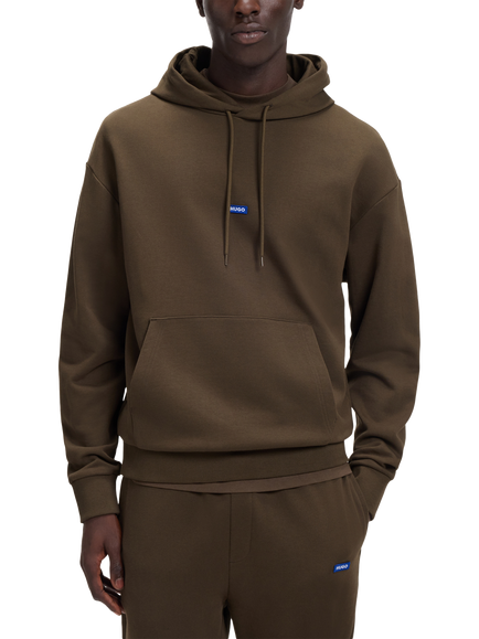 HUGO BOSS HUGO Nalonso Cotton Hoodie, Dark Brown, Dark Brown