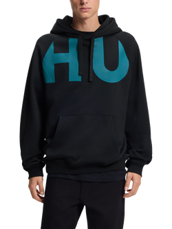 BOSS Logo Cotton Hoodie, Black, Black