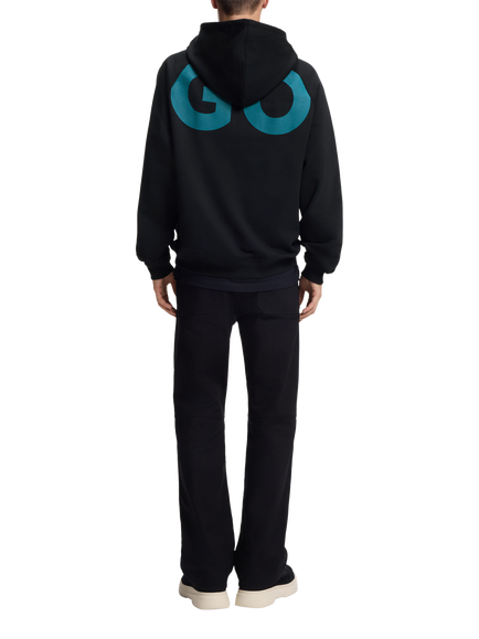BOSS Logo Cotton Hoodie, Black - view 2, Black