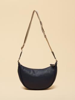 Joules Jade Half Moon Faux Leather Crossbody Bag, Navy, Navy