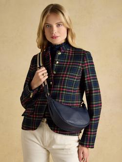 Joules Jade Half Moon Faux Leather Crossbody Bag, Navy - view 2, Navy