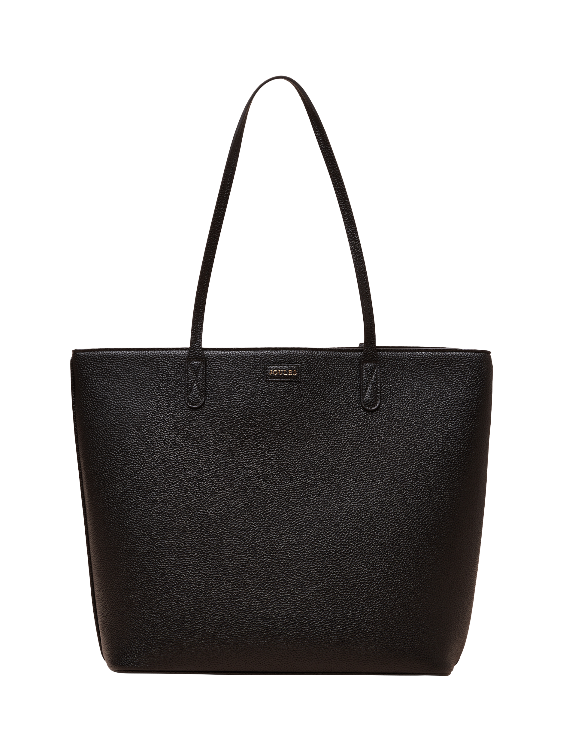 Product image 1 of 7, which shows Joules Jemima Faux Leather Tote Bag, Black