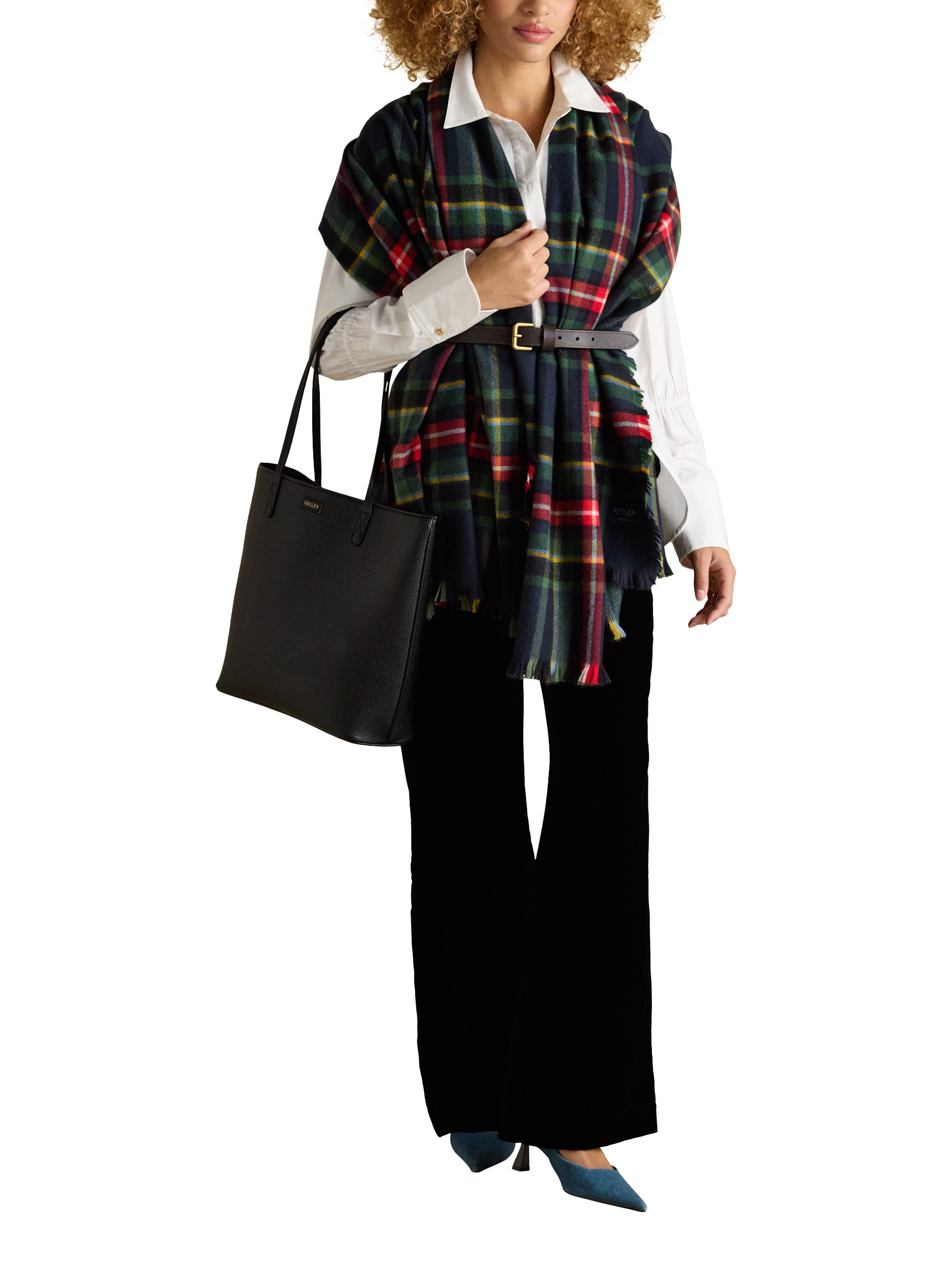 Product image 2 of 7, which shows Joules Jemima Faux Leather Tote Bag, Black