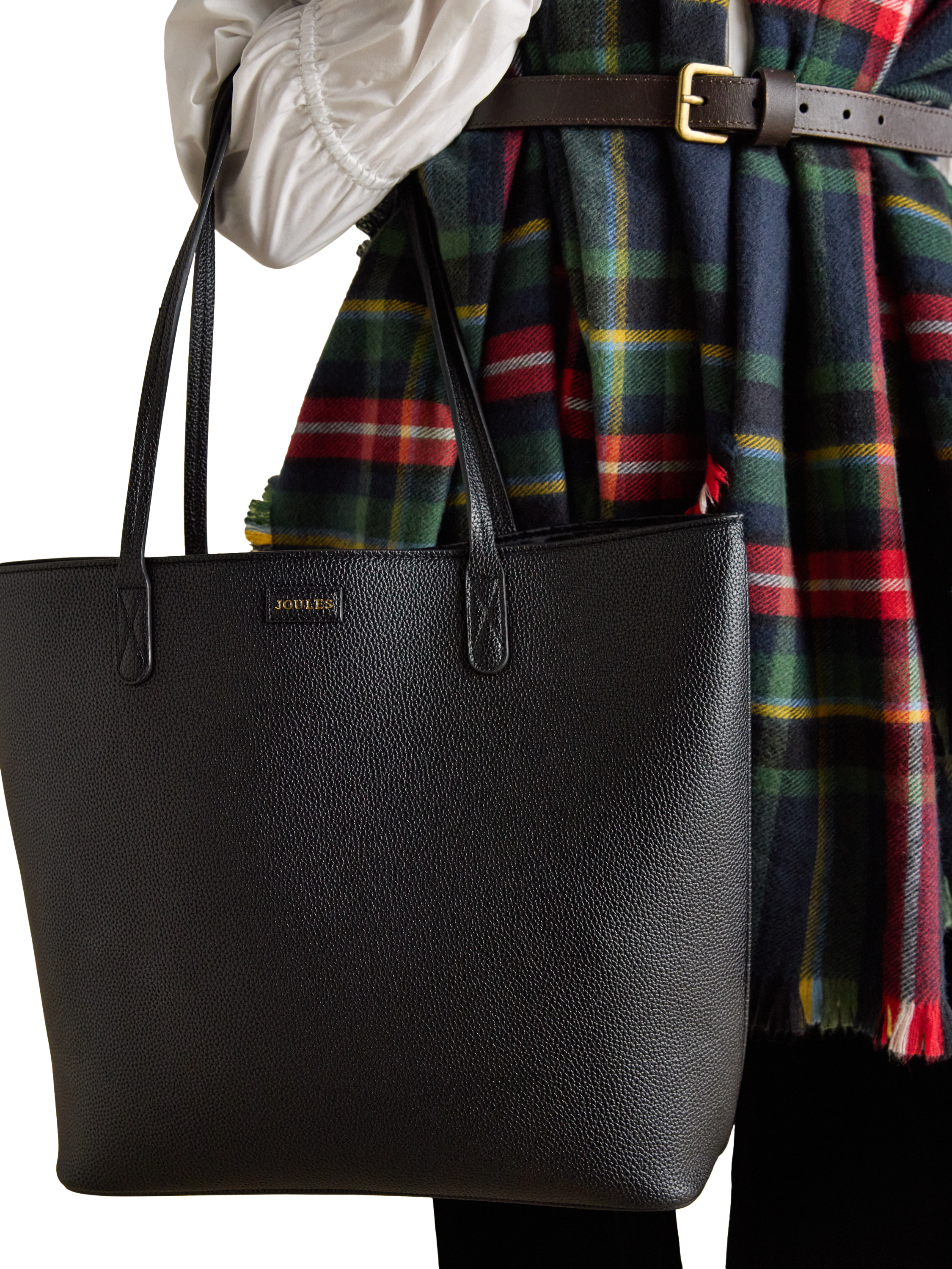 Product image 3 of 7, which shows Joules Jemima Faux Leather Tote Bag, Black