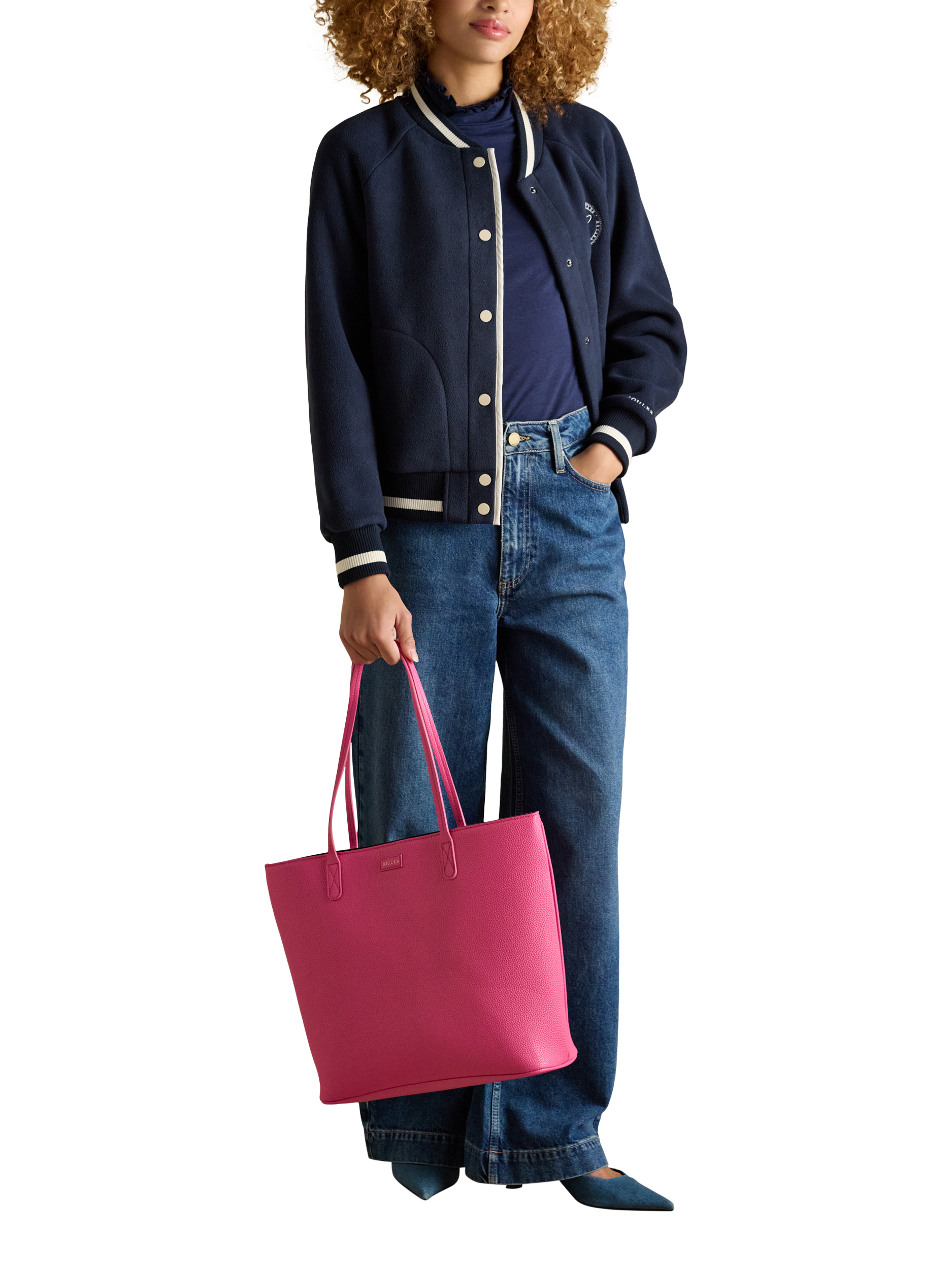 Product image 2 of 6, which shows Joules Jemima Faux Leather Tote Bag, Pink