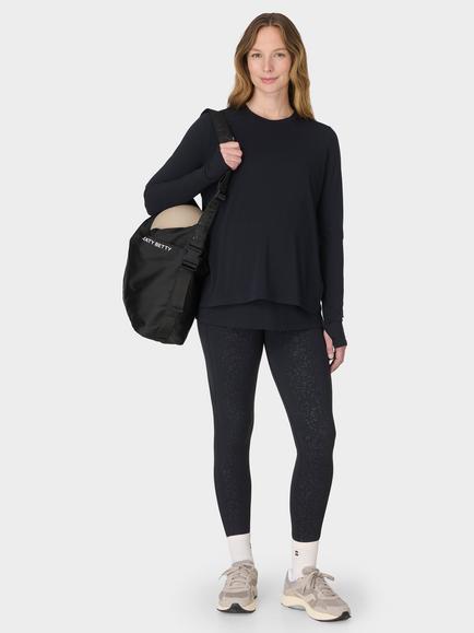 Sweaty Betty Soft Flow 2-in-1 Nursing Long Sleeve T-Shirt, Black - view 2, Black