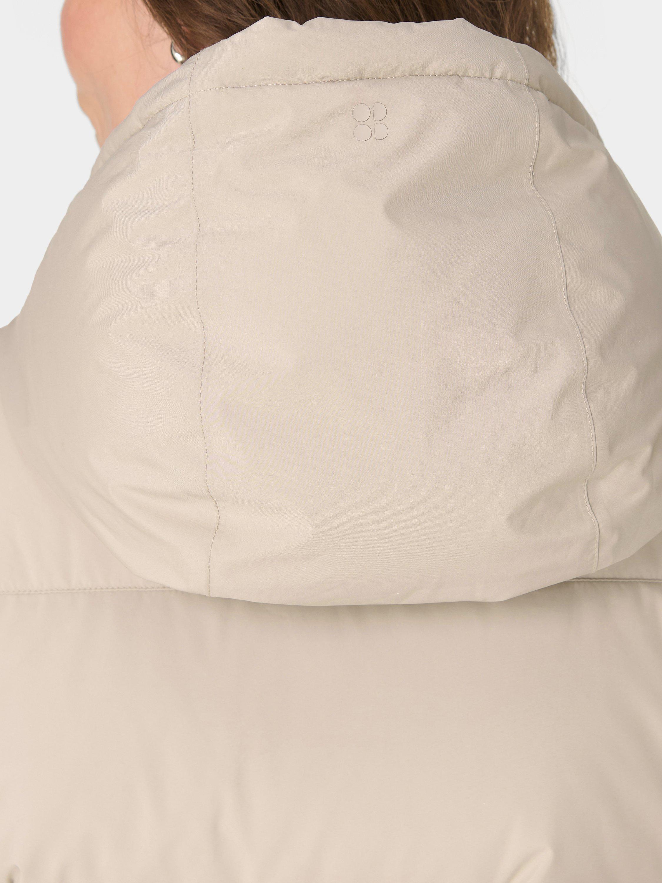 Product image 7 of 9, which shows Sweaty Betty Waterproof Puffer Coat, Dusk Beige, XL