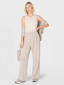 Sweaty Betty Sand Wash Wide Leg Trousers - view 2, Dusk Beige