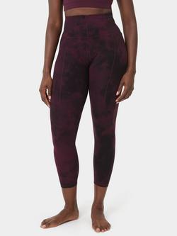 Sweaty Betty Super Soft 7/8 Yoga Leggings, Midnight Cherry Spray Dye, Midnight Cherry Spray Dye