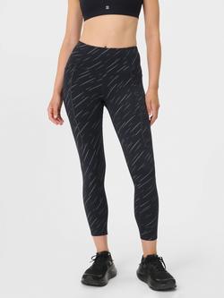 Sweaty Betty Therma Boost Reflective 7/8 Running Leggings, Black Flash, Black Flash