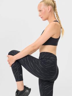 Sweaty Betty Therma Boost Reflective 7/8 Running Leggings, Black Flash - view 2, Black Flash