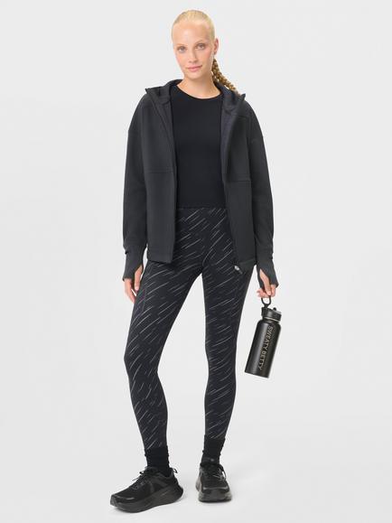 Sweaty Betty Therma Boost Reflective Running Leggings, Black Flash - view 2, Black Flash