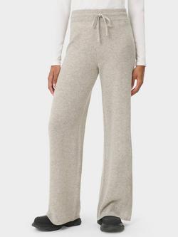 Sweaty Betty Cashmere Wide Leg Trousers, Light Grey Marl, Light Grey Marl