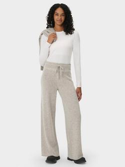 Sweaty Betty Cashmere Wide Leg Trousers, Light Grey Marl - view 2, Light Grey Marl