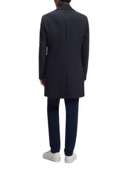 HUGO BOSS BOSS Cotton Blend Slim Coat - view 2, Dark Blue