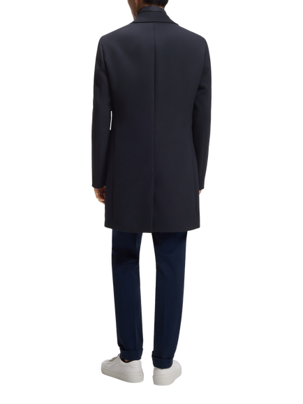 HUGO BOSS BOSS Cotton Blend Slim Coat - view 2, Dark Blue