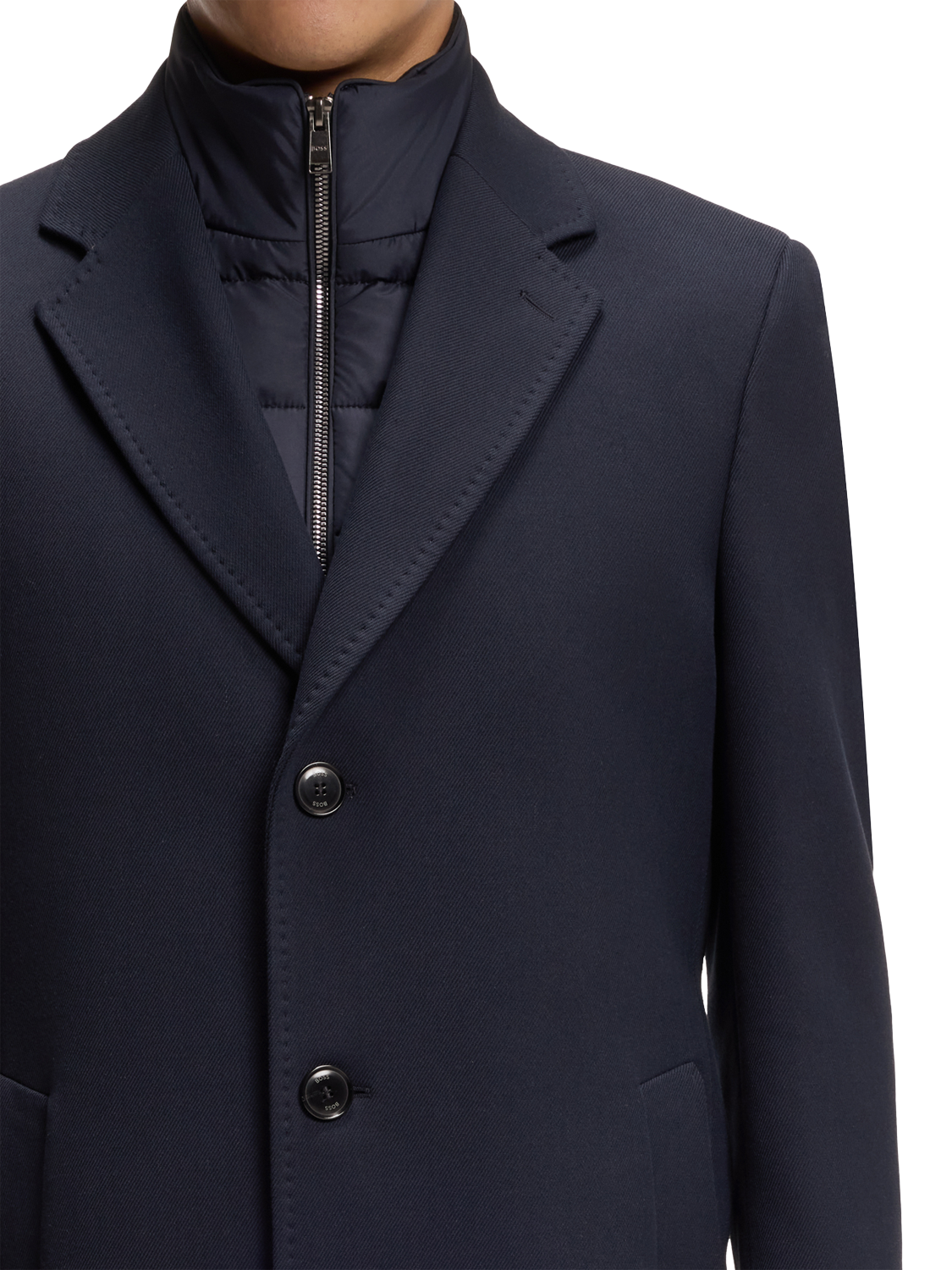 Product image 5 of 6, which shows HUGO BOSS BOSS Cotton Blend Slim Coat, Dark Blue, 38R