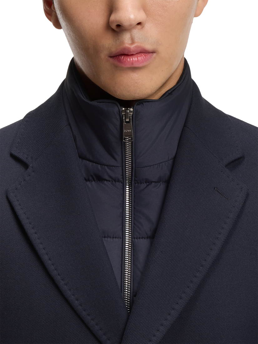 Product image 6 of 6, which shows HUGO BOSS BOSS Cotton Blend Slim Coat, Dark Blue, 38R