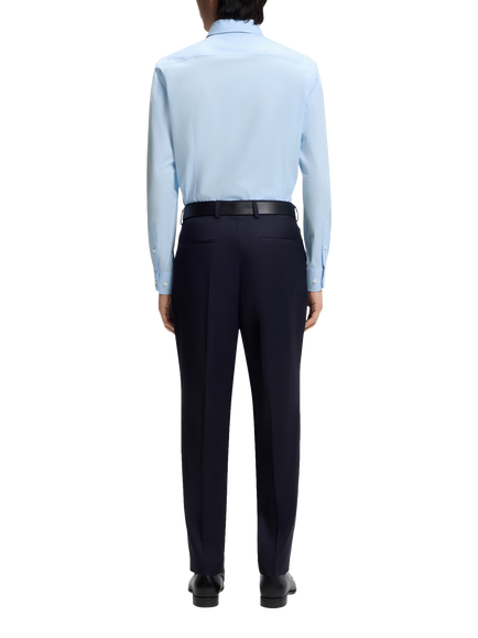 BOSS Black Heritage Cotton Blend Slim Fit Shirt, Pastel Blue - view 2, Pastel Blue