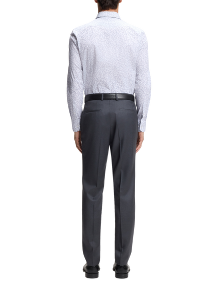 BOSS Cotton Blend Slim Fit Geometric Shirt, Medium Blue - view 2, Medium Blue