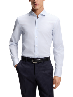 HUGO BOSS BOSS Cotton Blend Stripe Shirt, Light/Pastel Blue