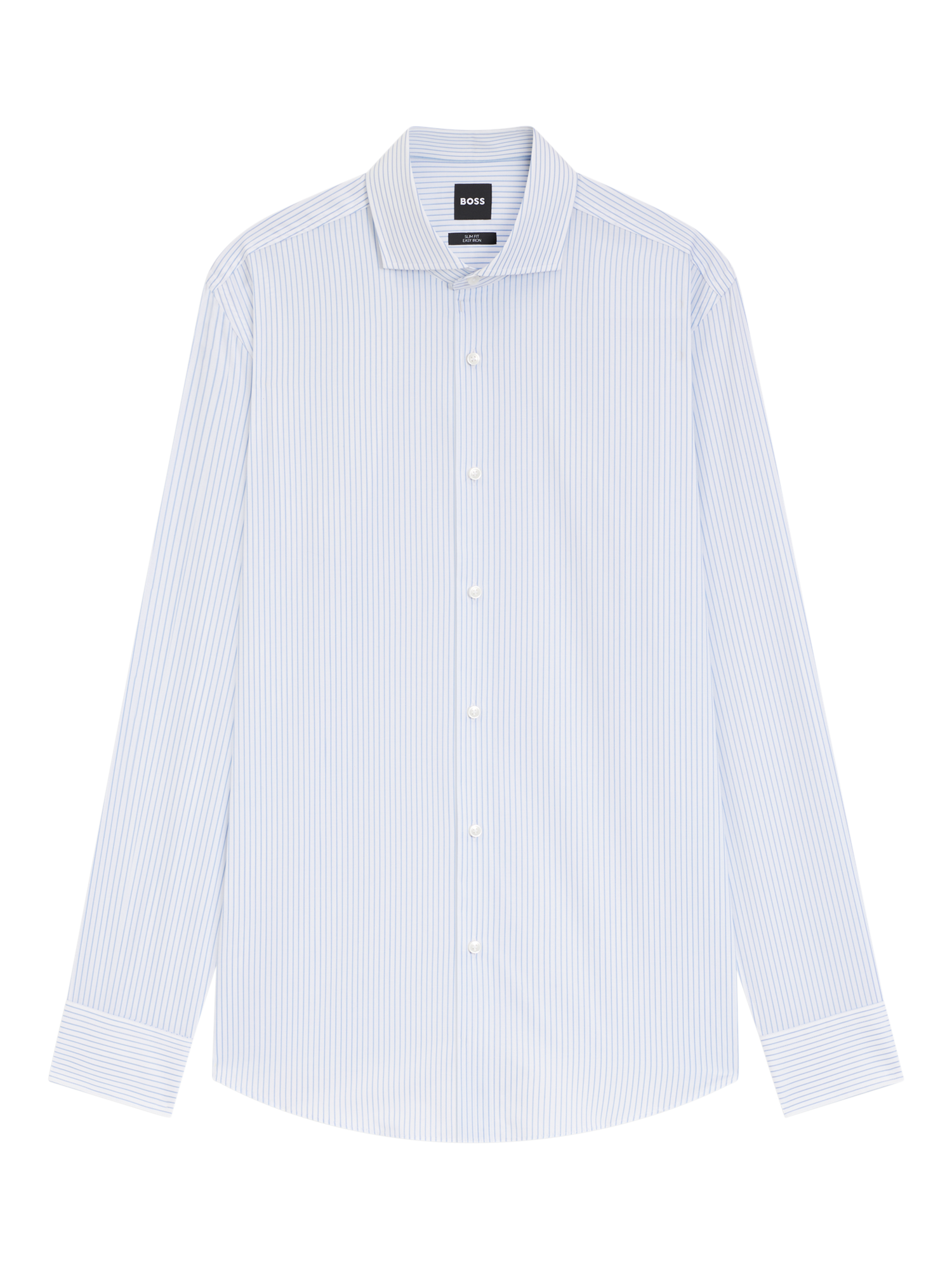Product image 4 of 6, which shows HUGO BOSS BOSS Cotton Blend Stripe Shirt, Light/Pastel Blue, 14.5