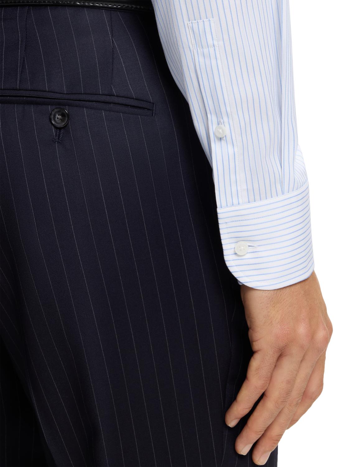 Product image 5 of 6, which shows HUGO BOSS BOSS Cotton Blend Stripe Shirt, Light/Pastel Blue, 14.5