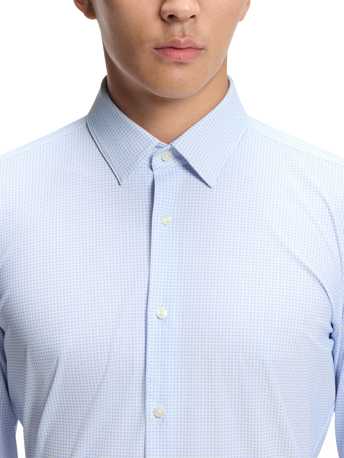Product image 6 of 6, which shows HUGO BOSS BOSS Hank Check Shirt, Light/Pastel Blue, 14.5