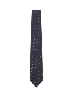 BOSS Polka Dot Silk Blend Tie, Dark Blue