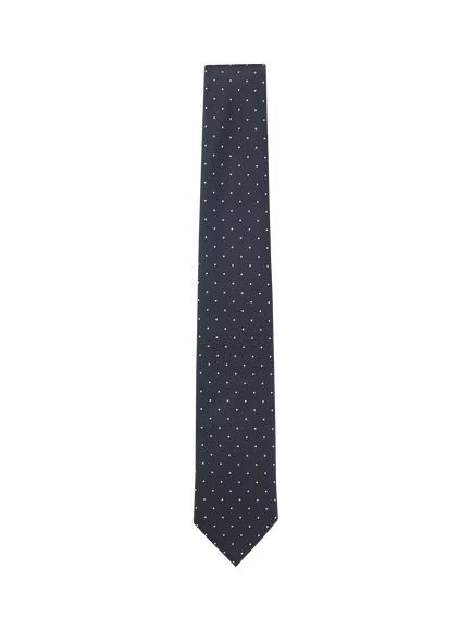 BOSS Polka Dot Silk Blend Tie, Dark Blue