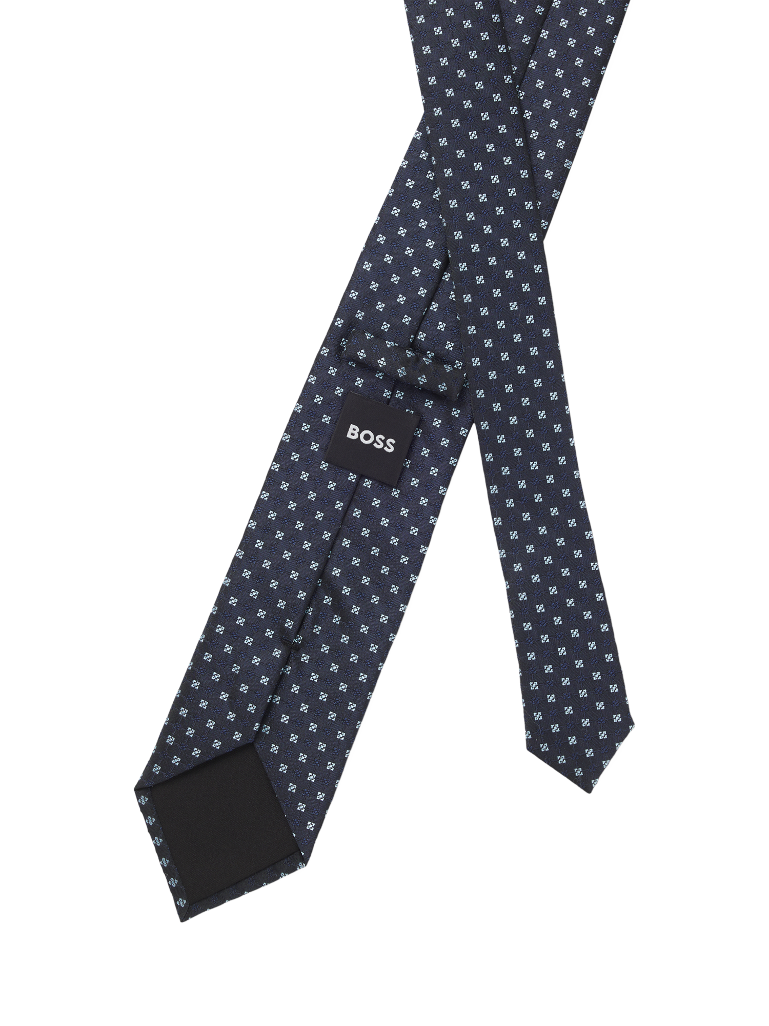 Product image 4 of 5, which shows BOSS Silk Blend Jacquard Tie, Dark Blue
