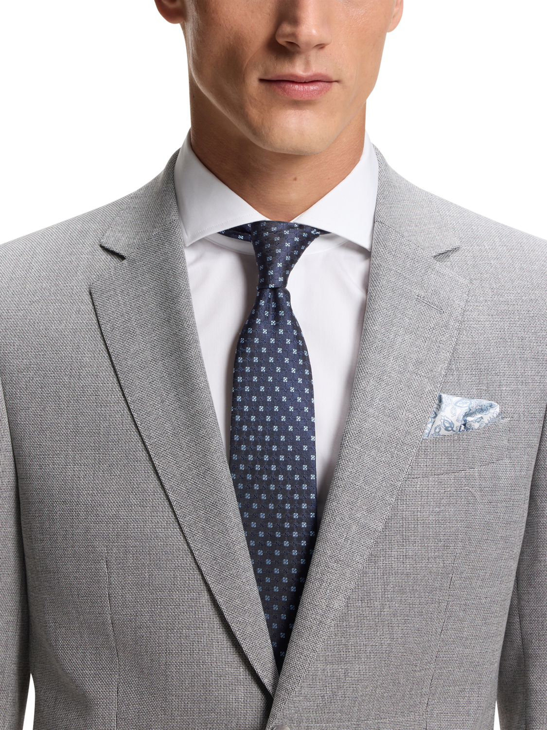 Product image 5 of 5, which shows BOSS Silk Blend Jacquard Tie, Dark Blue