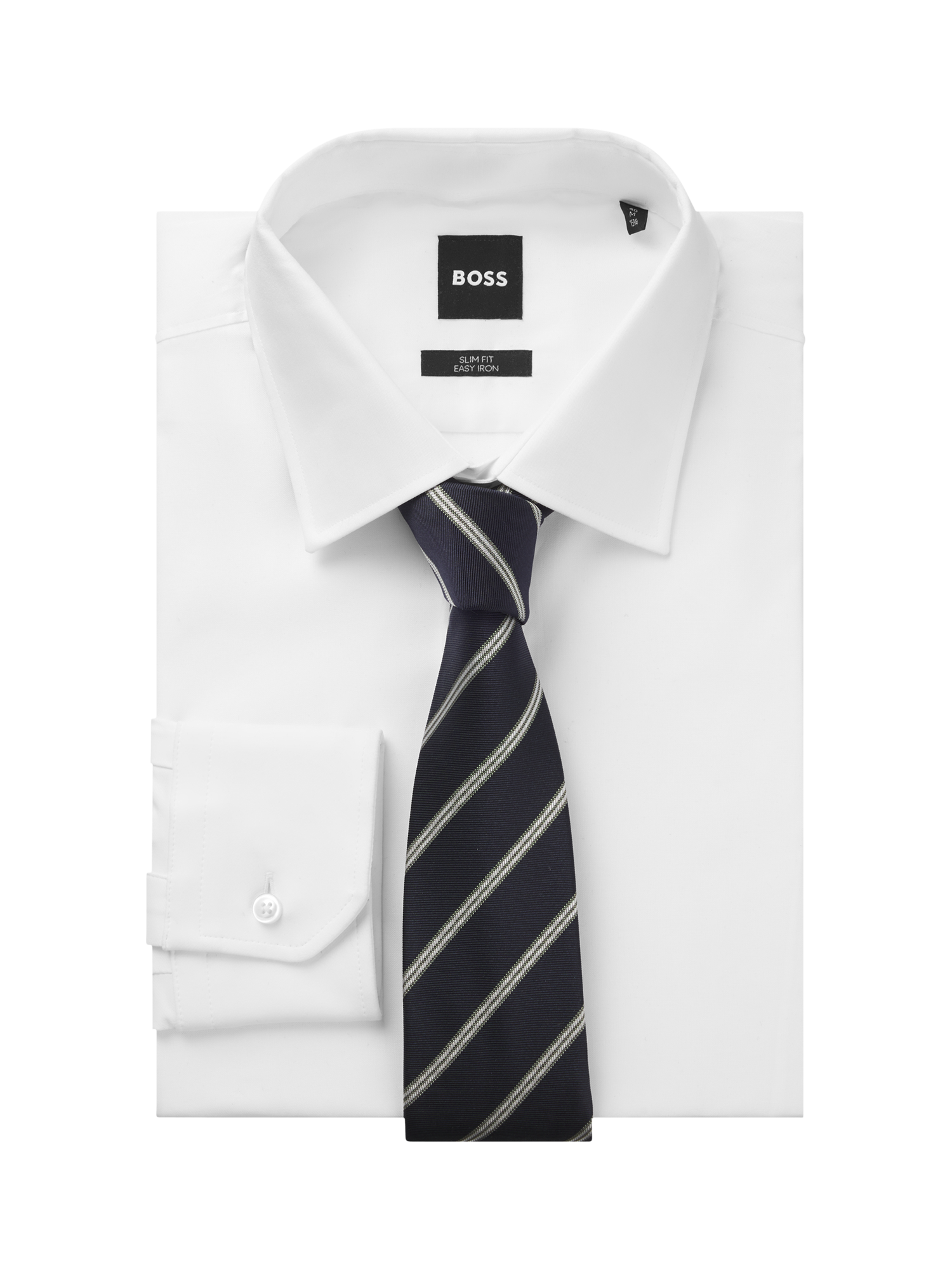 Product image 3 of 4, which shows BOSS Diagonal Stripe Silk Blend Tie, Multi