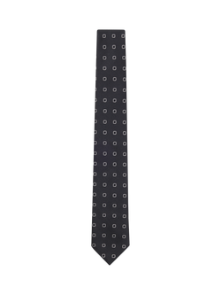 BOSS Geometric Square Silk Blend Tie, Dark Blue, Dark Blue