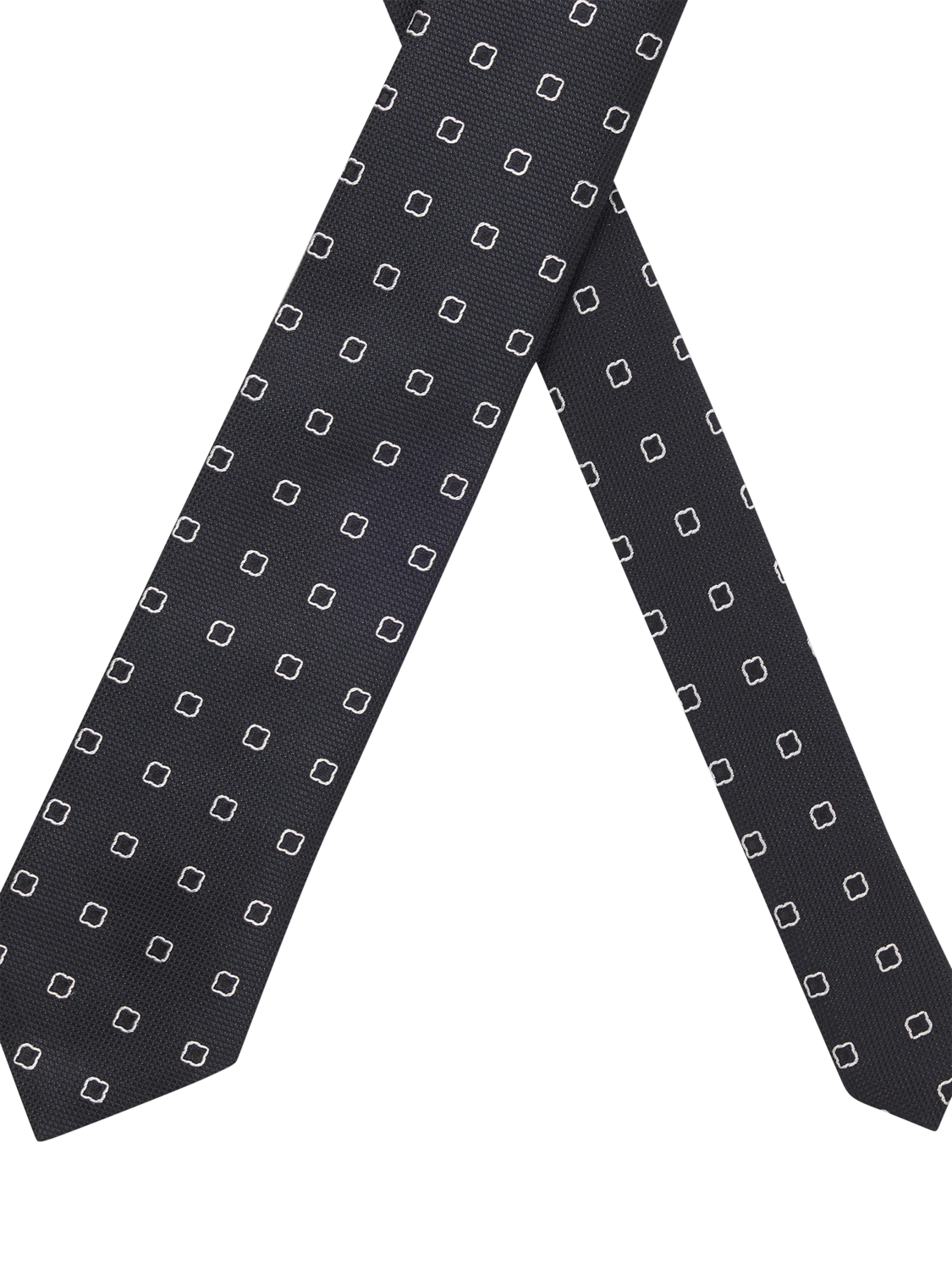 Product image 2 of 4, which shows BOSS Geometric Square Silk Blend Tie, Dark Blue