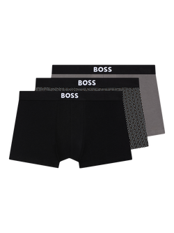 BOSS Stretch Cotton Logo Waistband Trunks, Pack of 3, Open Beige, Open Beige