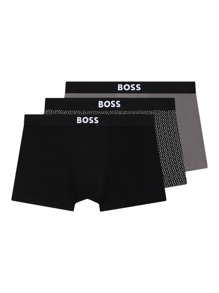 BOSS Stretch Cotton Logo Waistband Trunks, Pack of 3, Open Beige, Open Beige