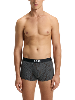 BOSS Stretch Cotton Logo Waistband Trunks, Pack of 3, Open Beige - view 2, Open Beige