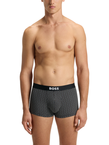 BOSS Stretch Cotton Logo Waistband Trunks, Pack of 3, Open Beige - view 2, Open Beige