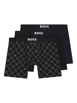 BOSS Logo Band Trunks, Pack of 3, Black, Black