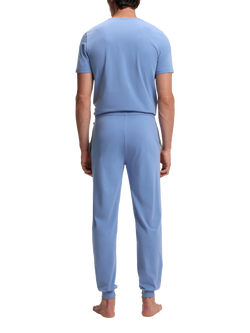 BOSS Stretch Cotton Embroidered Logo Tracksuit Bottoms, Light/Pastel Blue - view 2, Light/Pastel Blue