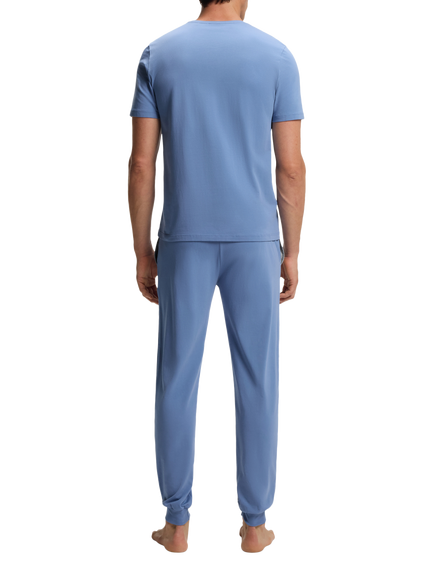 BOSS Stretch Cotton Embroidered Logo T-Shirt, Light Blue - view 2, Light Blue