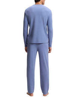 BOSS Waffle Texture Embroidered Logo Lounge Top, Light/Pastel Blue - view 2, Light/Pastel Blue