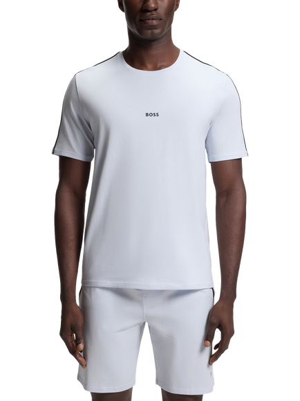 BOSS Stretch Cotton Short Sleeve Lounge Top, Pastel Purple, Pastel Purple
