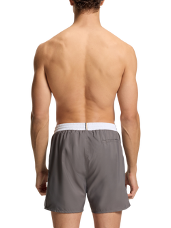 BOSS Logo Print Swim Shorts, Dark Grey - view 2, Dark Grey