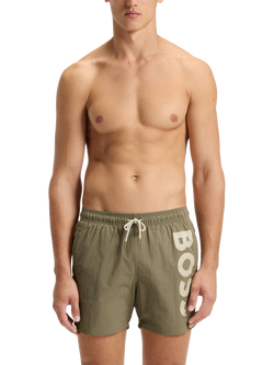 BOSS Octopus Logo Swim Shorts, Mid Brown, Mid Brown