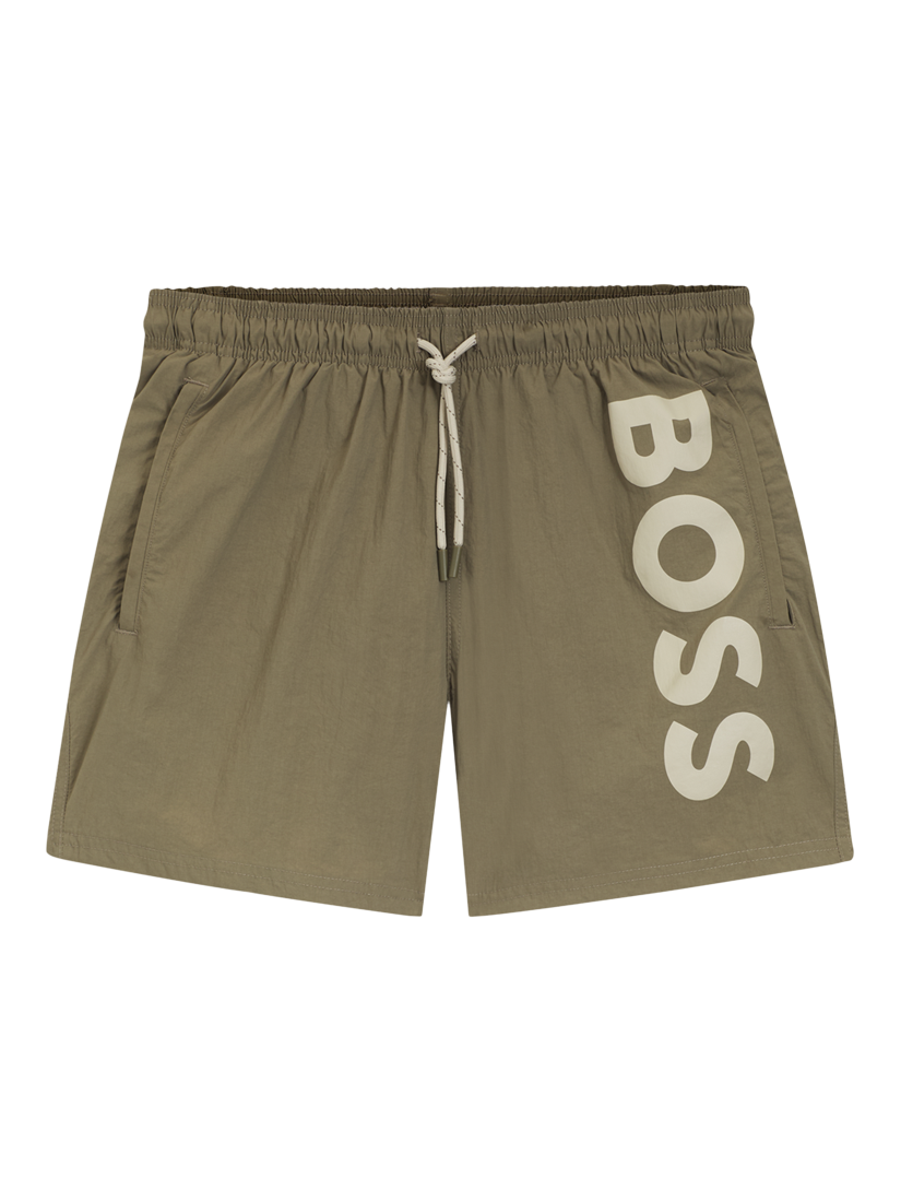 Product image 4 of 4, which shows BOSS Octopus Logo Swim Shorts, Mid Brown, M