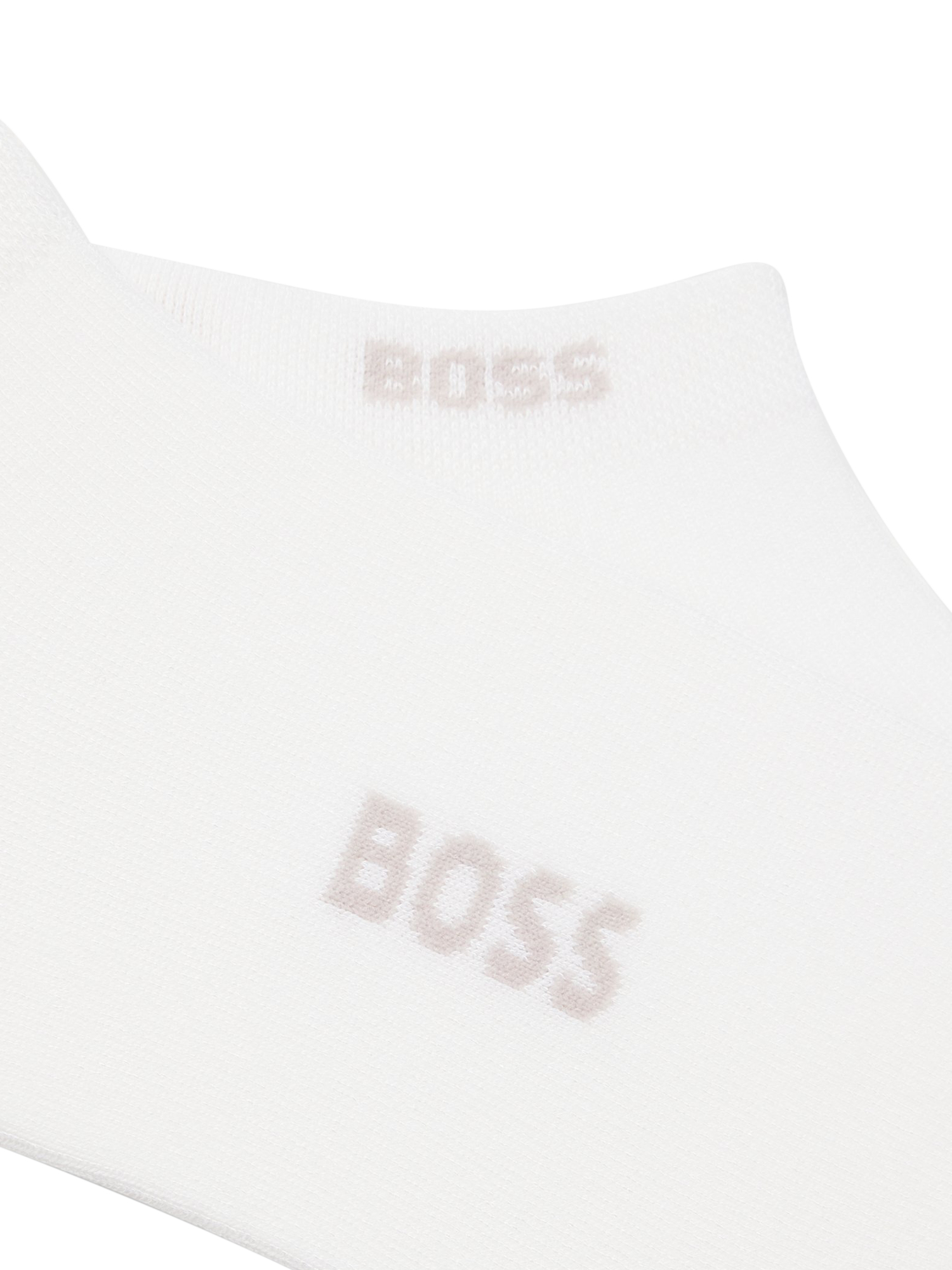 Product image 2 of 3, which shows BOSS Bamboo Blend Trainer Socks, Pack of 2, White, S-M